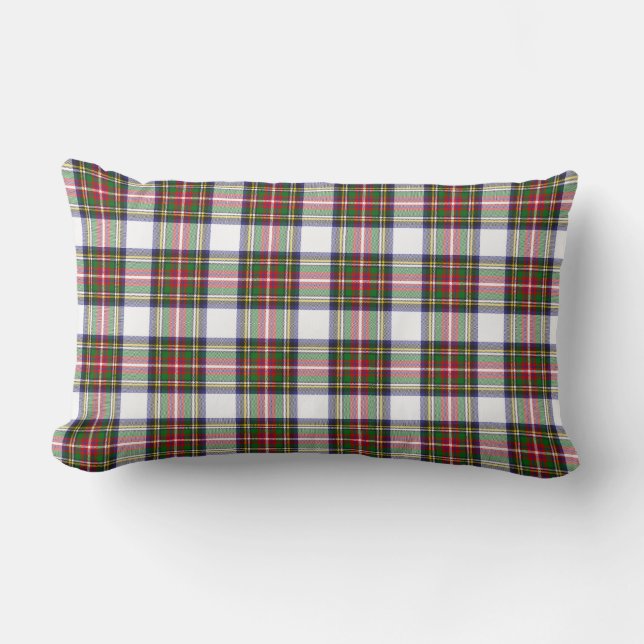 Stewart Dress Modern Tartan Plaid Pattern Lumbar Pillow (Front)