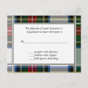 Stewart Dress Plaid Wedding RSVP Card