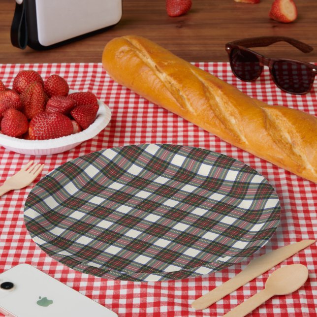 Stewart Dress Scottish Clan Tartan Paper Plate (Picnic)