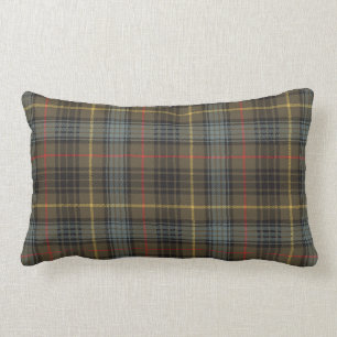 Stewart Hunting Weathered Tartan Plaid Pattern Lumbar Pillow