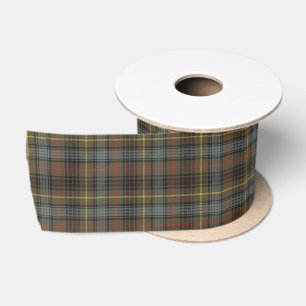Stewart Hunting Weathered Tartan Plaid Pattern Satin Ribbon