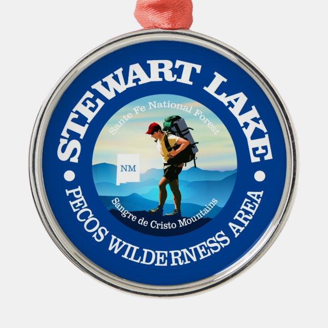 Stewart Lake (C) Metal Ornament (Front)