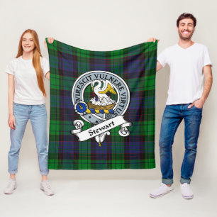 Stewart Old Modern Clan Badge Tartan Plaid Fleece Blanket