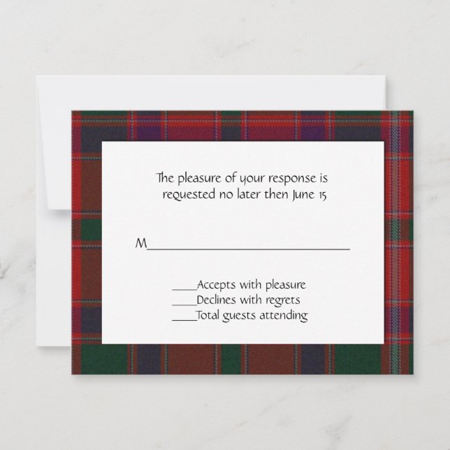 Stewart Plaid RSVP Card (Front)