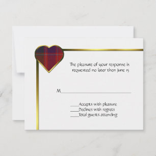 Stewart Red Plaid Heart Carte RSVP