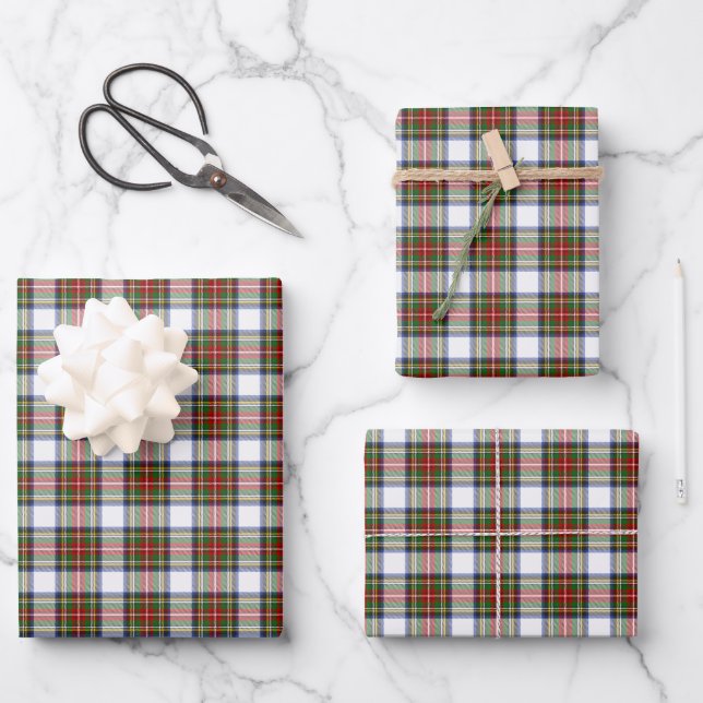 Stewart Royal Dress Plaid Scottish Pattern Alt 2 Wrapping Paper Sheet (Front)