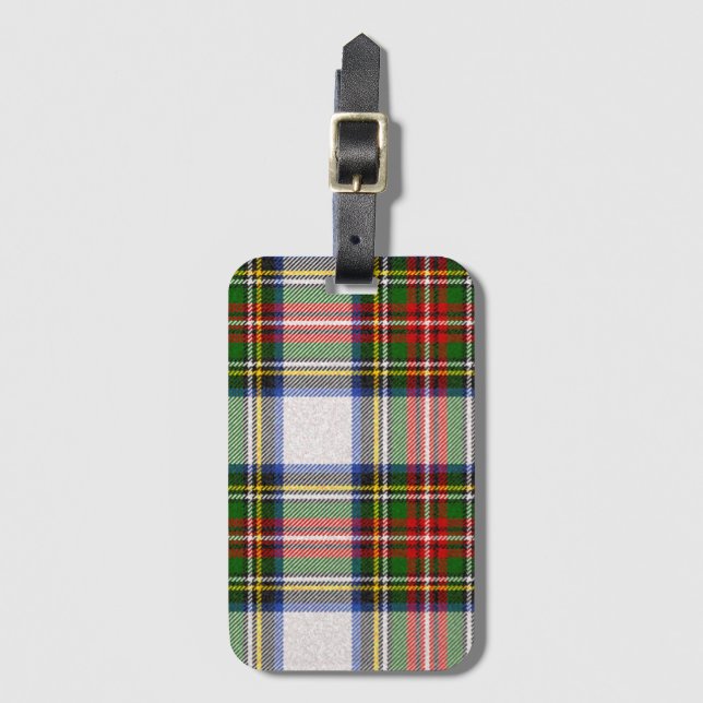 Stewart Royal Dress Plaid Scottish Pattern Luggage Tag (Front Vertical)