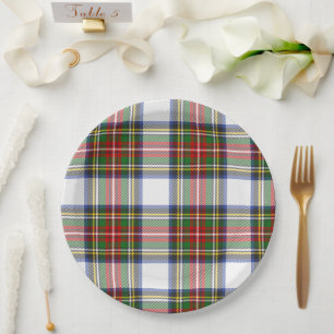 Stewart Royal Dress Plaid Scottish Pattern Paper Plate