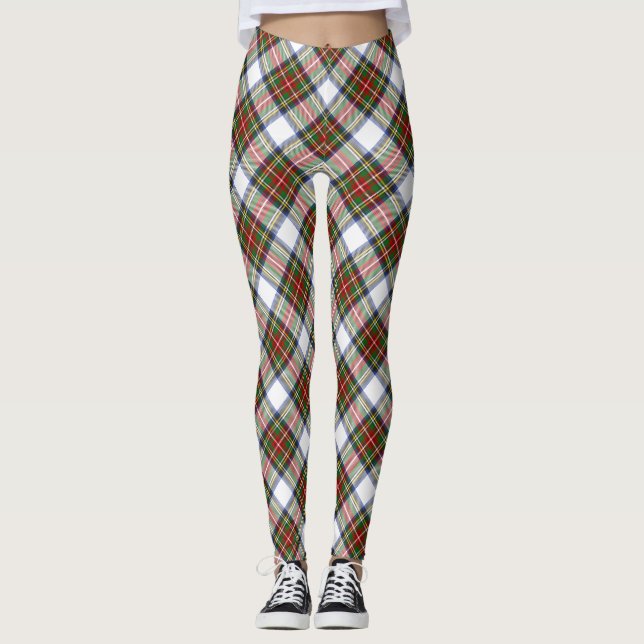 Stewart Royal Dress Plaid Scottish Pattern Smaller Leggings (Front)