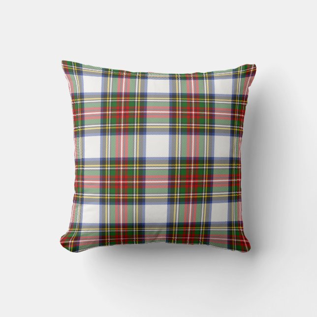 Stewart Royal Dress Plaid Scottish Pattern Throw Pillow (Front)