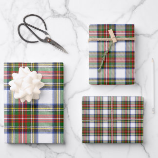 Stewart Royal Dress Plaid Scottish Pattern Wrapping Paper Sheet