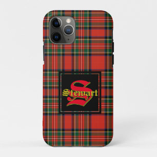 Stewart Royal Tartan Plaid Personalize Monogram iPhone 11 Pro Case