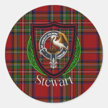 Stewart Scottish Clan Tartan & Crest