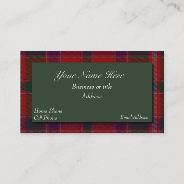 Stewart Scottish Tartan Plaid Business Card (Front)