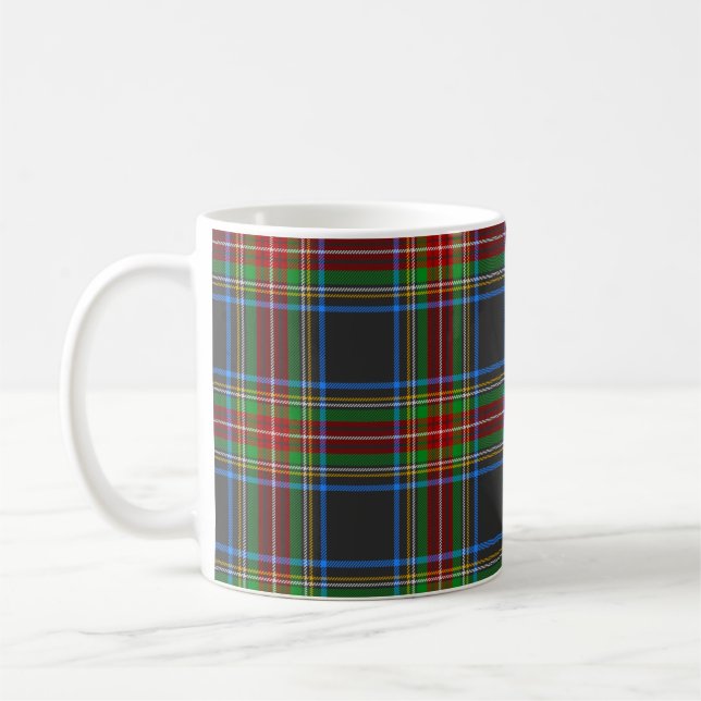 Stewart Stuart Black Clan Tartan Plaid Coffee Mug (Left)