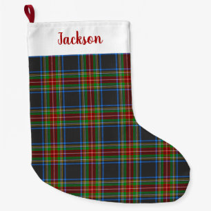 Stewart Stuart Black Clan Tartan Plaid Large Christmas Stocking