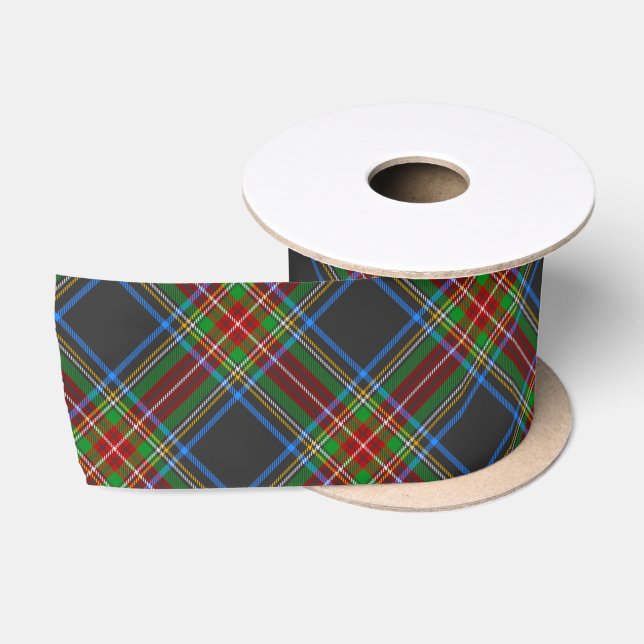 Stewart Stuart Black Clan Tartan Plaid Satin Ribbon (Spool)