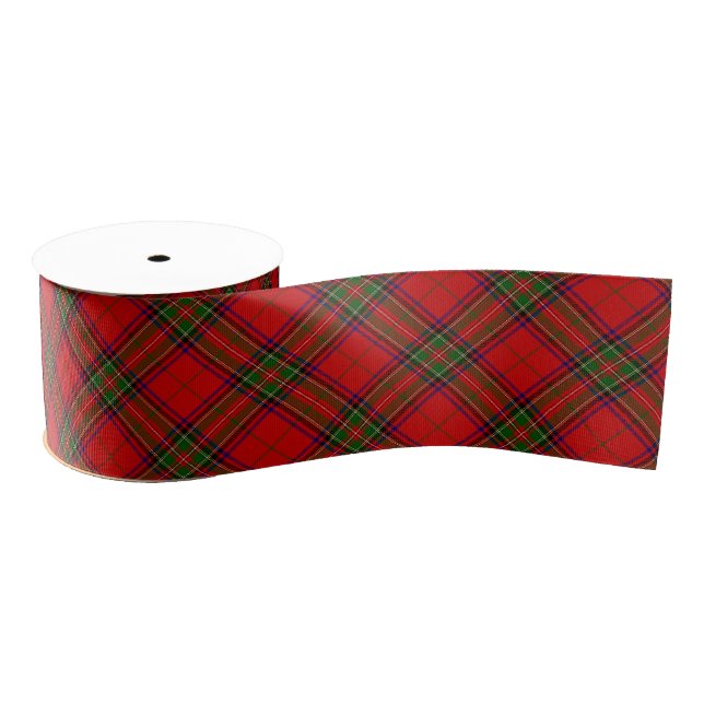 Stewart / Stuart tartan red green plaid Grosgrain Ribbon (Spool)