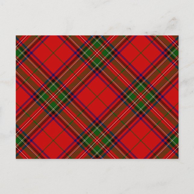 Stewart / Stuart tartan red green plaid Postcard (Front)