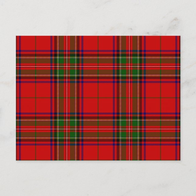 Stewart / Stuart tartan red green plaid Postcard (Front)