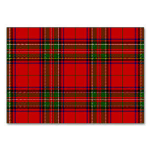 Stewart / Stuart tartan red green plaid Table Number