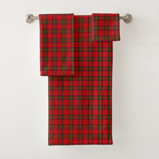Stewart / Stuart tartan rouge vert plaid (En situation)