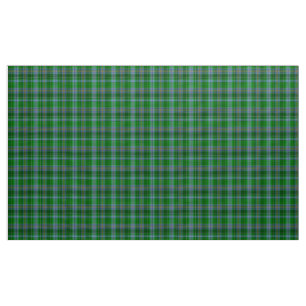 Stewart Tartan Bleu Vert et Noir Tissu Plaid