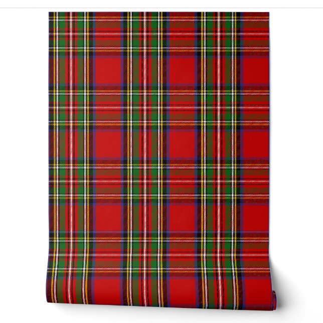Stewart Tartan Plaid Scottish Clan Wallpaper (Unrolling)