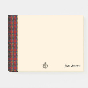 Stewart Tartan & Scottish Thistle Personalized Post-it Notes