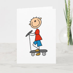 Stick Boy on Scooter Card