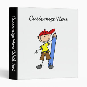 Stick Boy With Pencil Binder