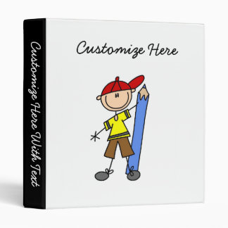 Stick Boy With Pencil Binder