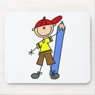 Stick Boy With Pencil Mouse Pad