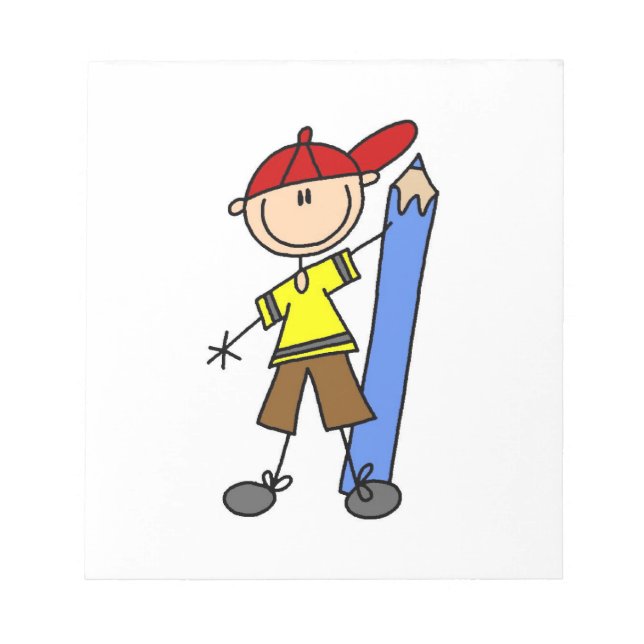 Stick Boy With Pencil Notepad (Front)