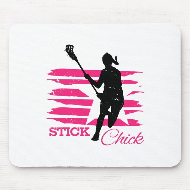 Stick Chick Womens Lacrosse  Mouse Pad (Front)