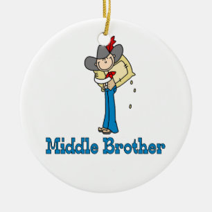 Stick Cowboy Middle Brother Ceramic Ornament