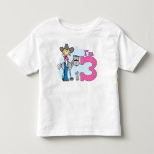 Stick Cowgirl 3rd Birthday Toddler T-shirt