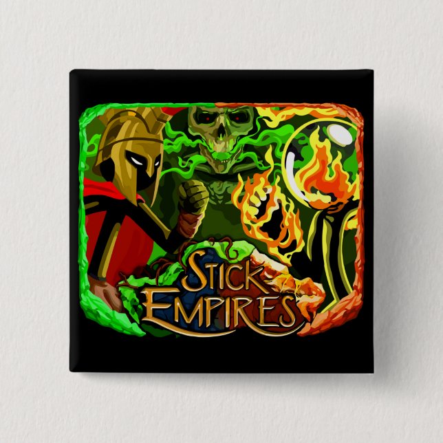 Stick Empires - The 3 Empires 2 Inch Square Button (Front)
