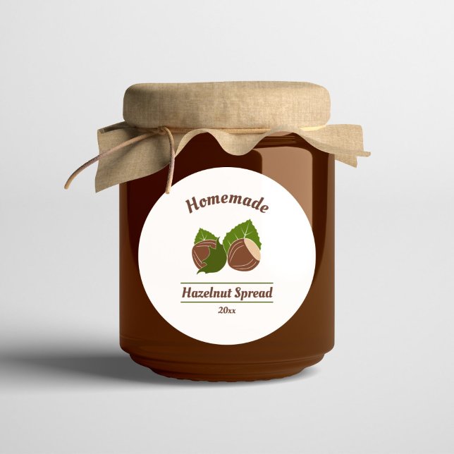 Stick Étiquette de noisette pour la pâte maison ou (Hazelnut Label Sticker for Homemade Spread or Jam)