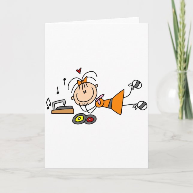 Stick Figure 50's Girl T-shirts and Gifts Card (Front)