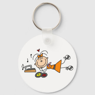 Stick Figure 50's Girl T-shirts and Gifts Keychain