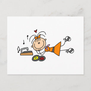 Stick Figure 50's Girl T-shirts and Gifts Postcard
