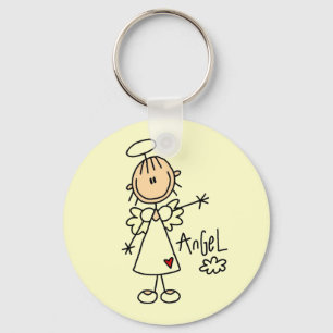 Stick Figure Angel T-shirts and Gifts Keychain