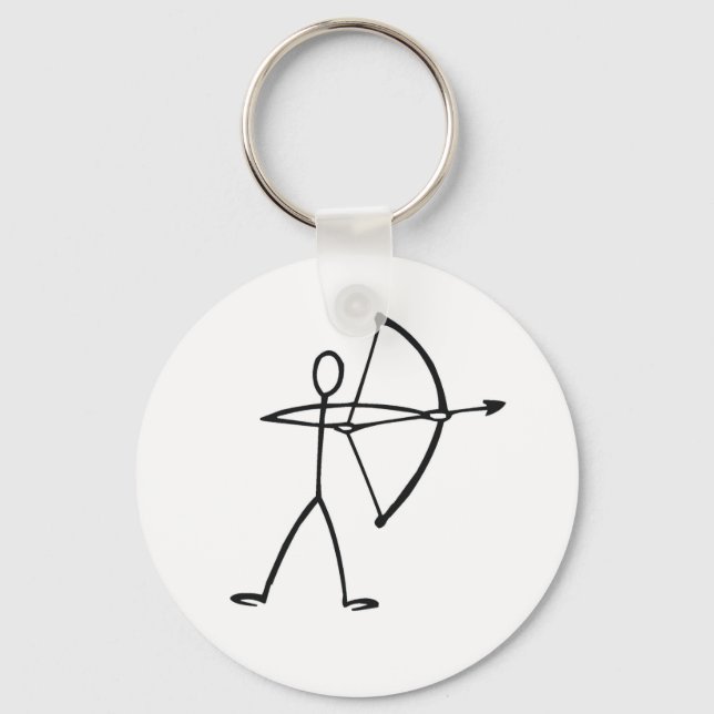 Stick figure archer t-shirts and gifts. keychain (Front)