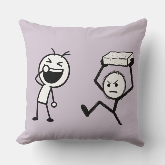 Stick Figure Argument Funny  Throw Pillow (Front)