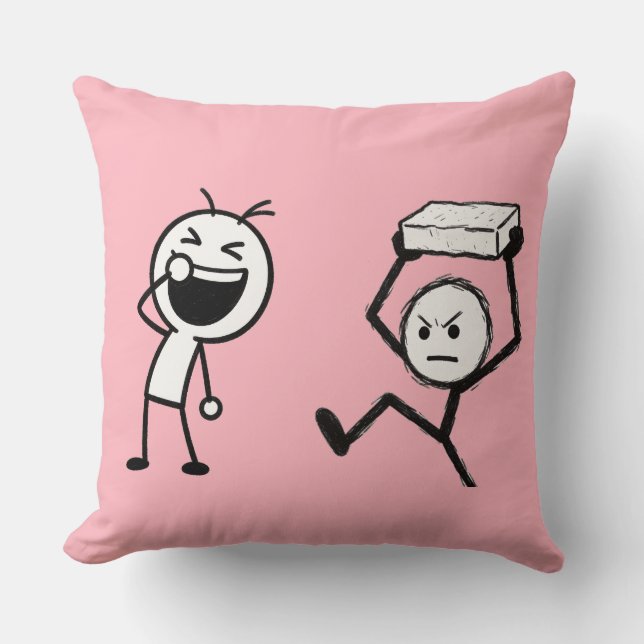 Stick Figure Argument Funny  Throw Pillow (Front)