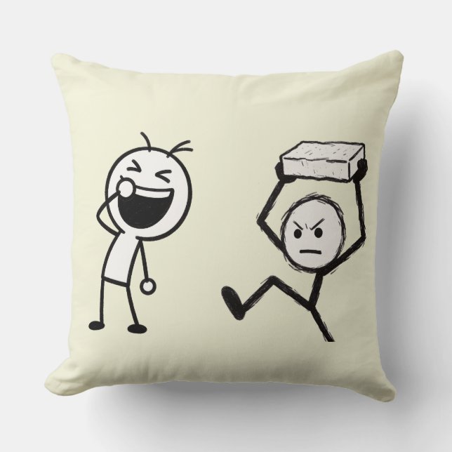 Stick Figure Argument Funny  Throw Pillow (Front)