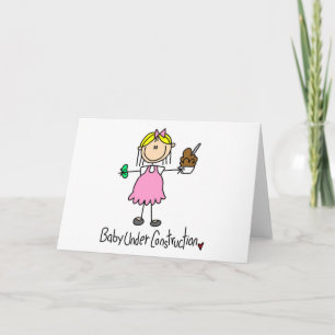 Stick Figure Baby Under Construction Card