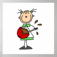 Stick Figure Baker Mixing Batter