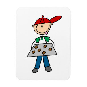 Stick Figure Baking Cookies Magnet